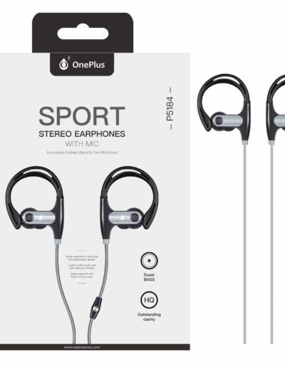 auricular cable sport negro